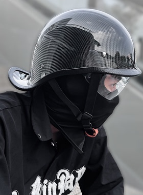 复古半盔摩托车头盔夏季电动车安全帽哈雷机车瓢盔电瓶车盔