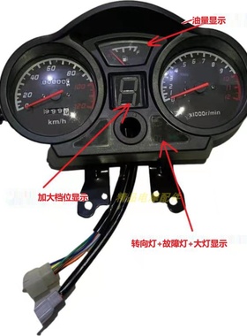 新品摩托三轮车仪表盘机械仪表盘 码表盘带里程12V仪表速度表油量