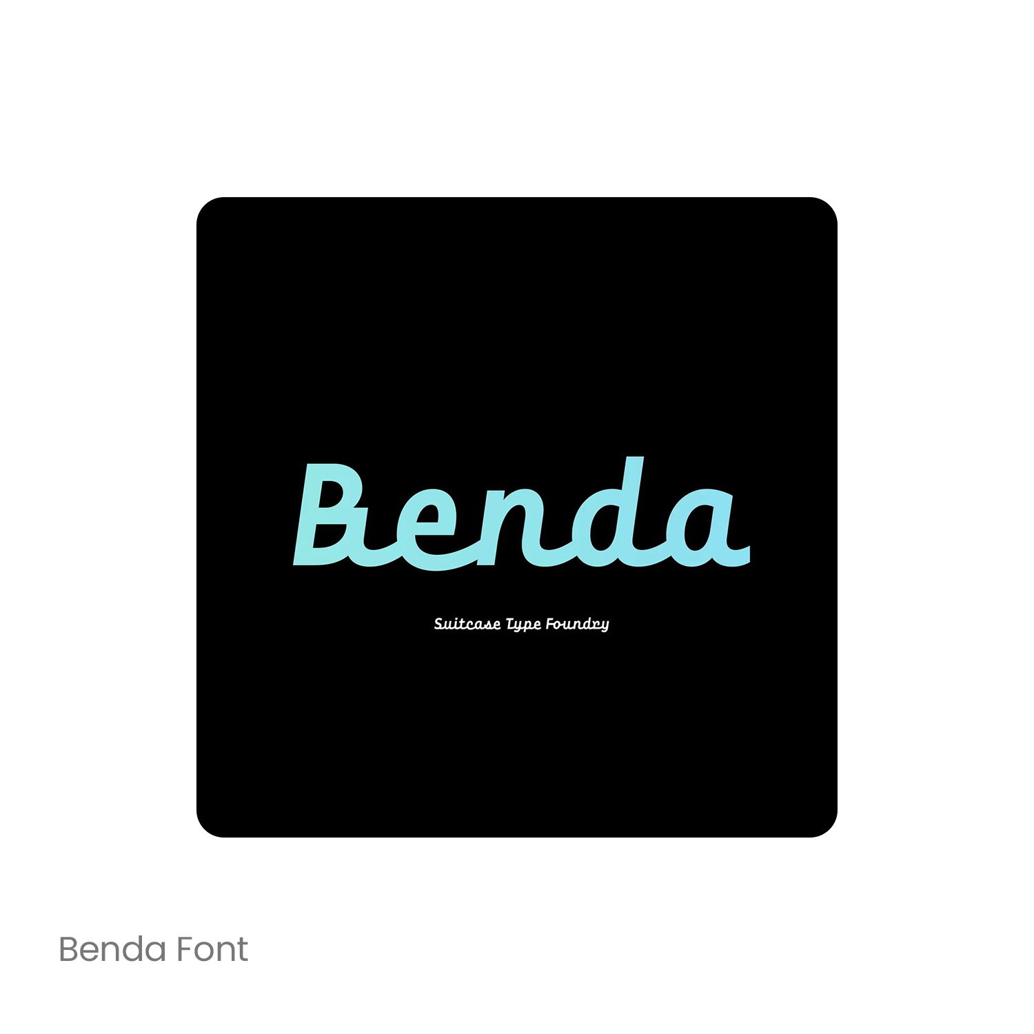 Benda 文艺连笔手写英文字体品牌logo标识排版版式字体安装下载