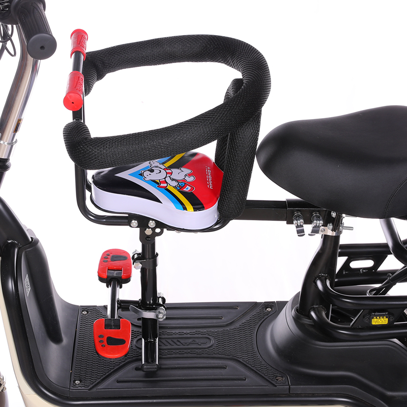 电动自行车宝宝前置全围座椅踏板电摩电瓶车儿童安全椅小孩折叠椅