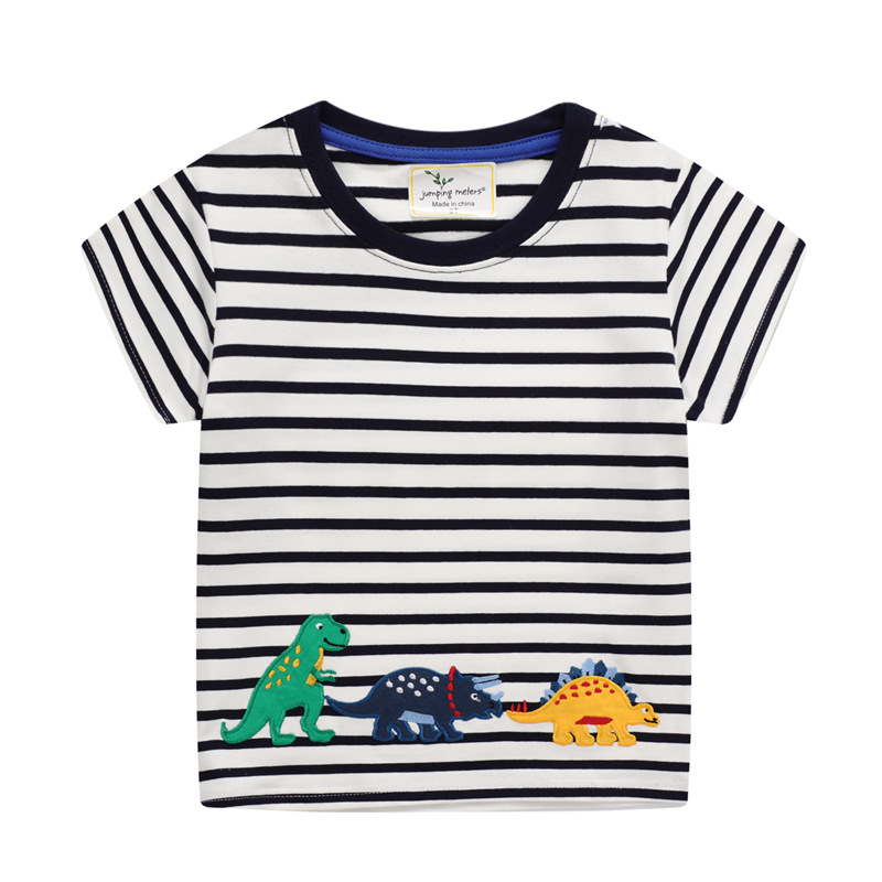 恐龙排队2021夏季男童卡通印花幼儿园2 4 6岁宝宝纯棉柔软短袖T恤