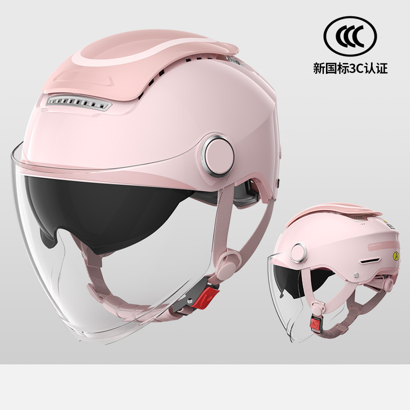 两只小蜜蜂头盔新国标3C认证电动车摩托车男女通用透气款防晒头盔