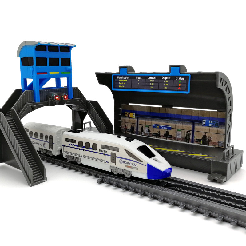 欢乐和谐号仿真电动高铁轨道动车儿童玩具拼装子弹头多车厢小火车