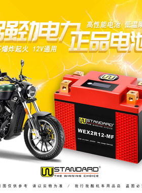 美国W-STANDARD适用于钱江闪300S通用锂电池12V摩托车电瓶