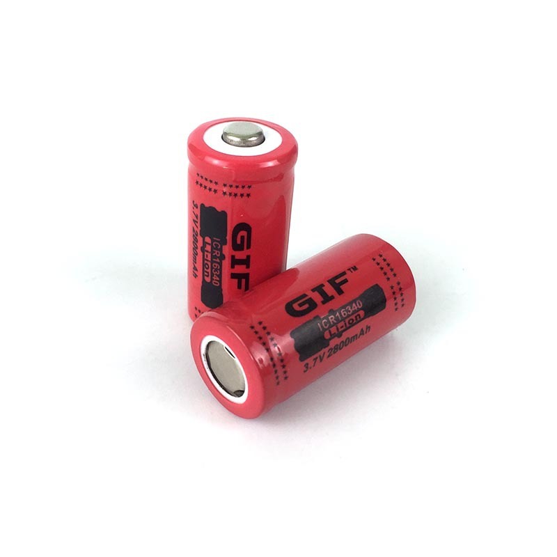 GIF红色2800mah 16340锂电池3.7V电动牙刷可充电强光手电筒电池