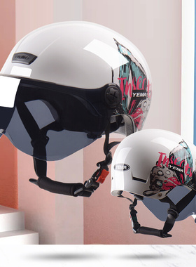 野马3C认证电动车头盔女夏季半盔夏天防晒紫外线电瓶摩托车安全帽