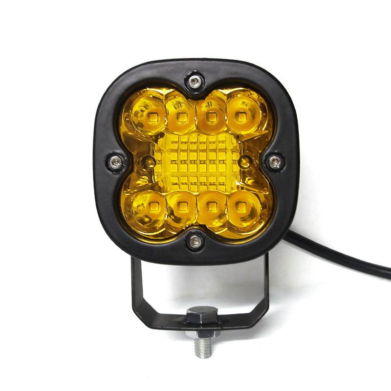 新款黄光工作灯汽车摩托车LED灯车头前照大灯工程射灯3排20灯60瓦