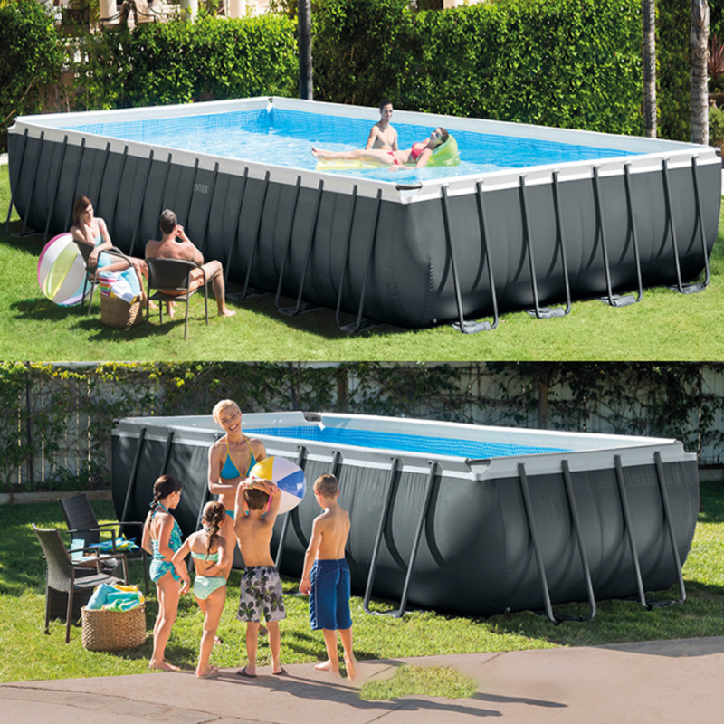 INTEX户外游泳池儿童家用成人支架泳池加厚折叠水池别墅私家水池