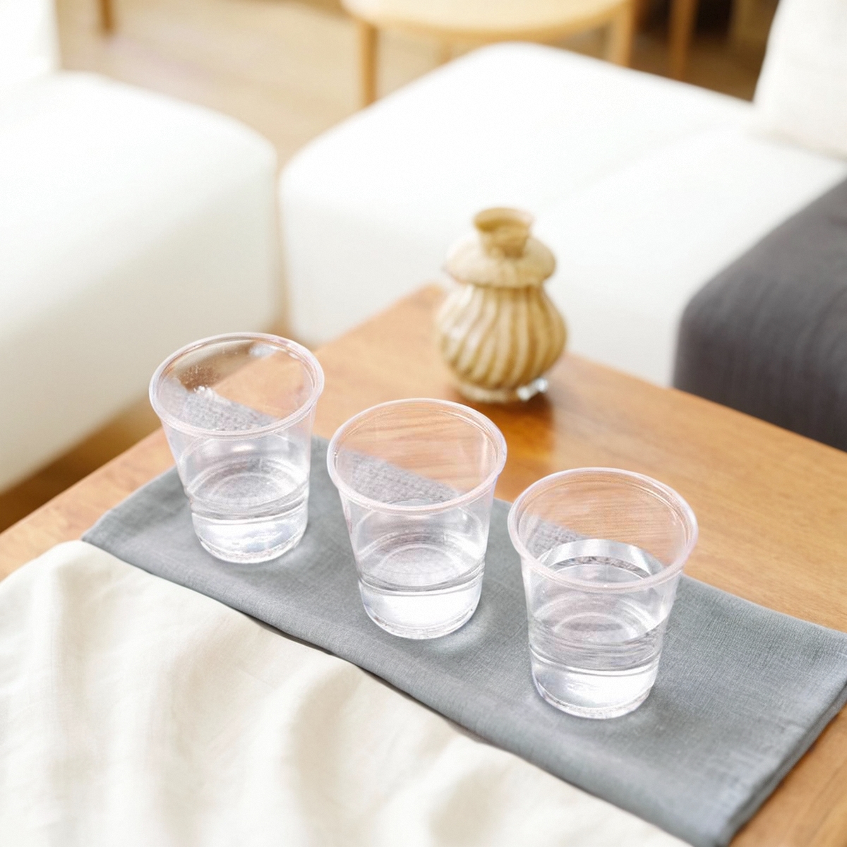 一次性杯子航空杯加厚加硬耐高温食品级材质塑料杯口杯家用透明杯