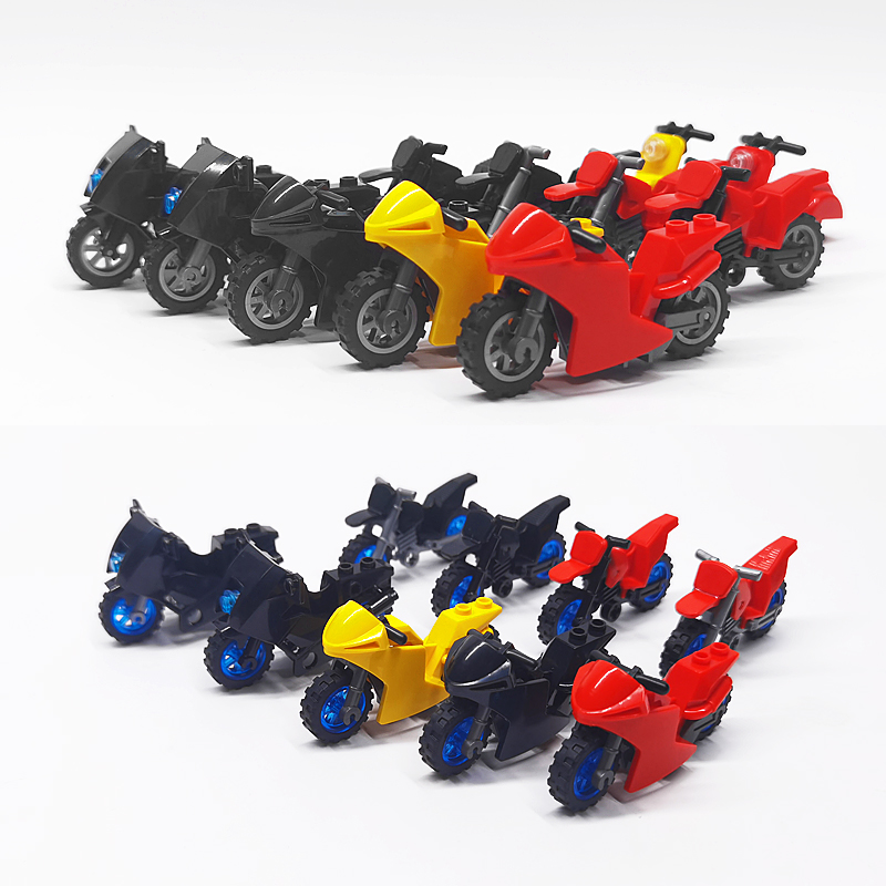 儿童人仔拼装积木MOC两轮摩托车越野车赛车绵羊玩具配件50860玩具