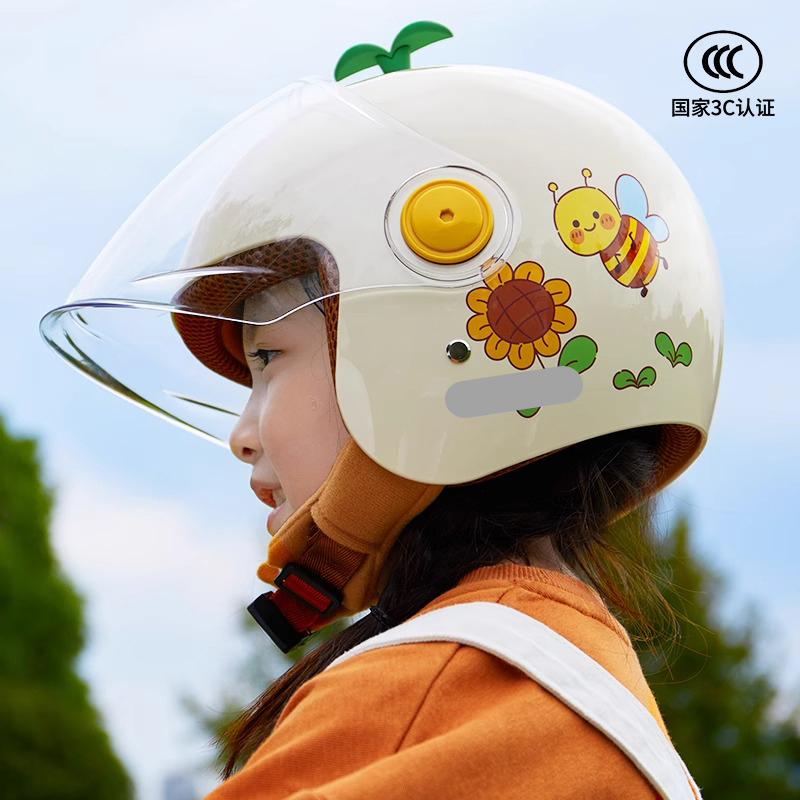 3c认证儿童头盔男女孩冬季电动摩托电瓶车骑行安全帽小孩可爱全盔