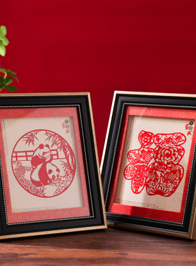 剪纸画框福字摆件中国特色礼品送老外纪念品手工艺品出国外事礼物
