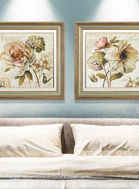 美式田园花卉卧室床头装饰画欧式简约餐厅客厅沙发背景墙壁画挂画
