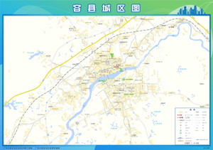 容县城区图梧州市蒙山县地图打印定制行政区划水系交通地形卫星流