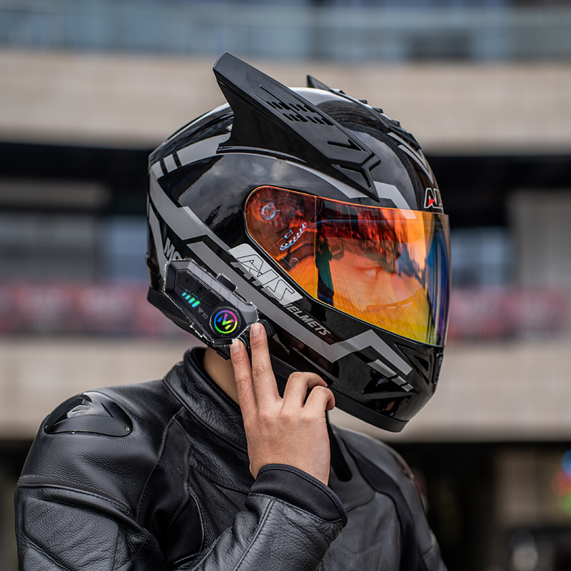 艾狮3c认证摩托车男女头盔电动车全盔四季全包机车安全帽蓝牙夏季