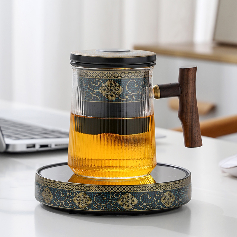茶漏器懒人自动茶具冲茶器泡茶神器茶滤泡茶器恒温加热杯垫水杯