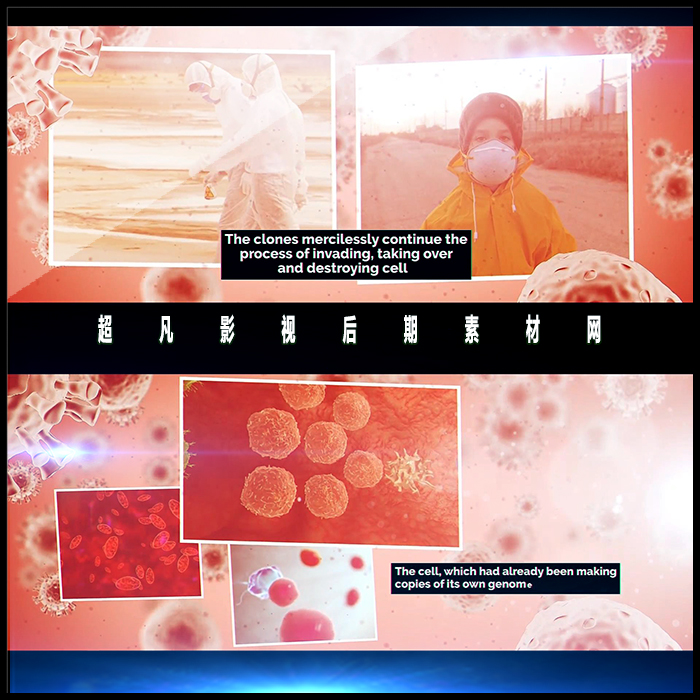 流感防治介绍视频战胜疫情宣传纪录片头简介动画AE模板
