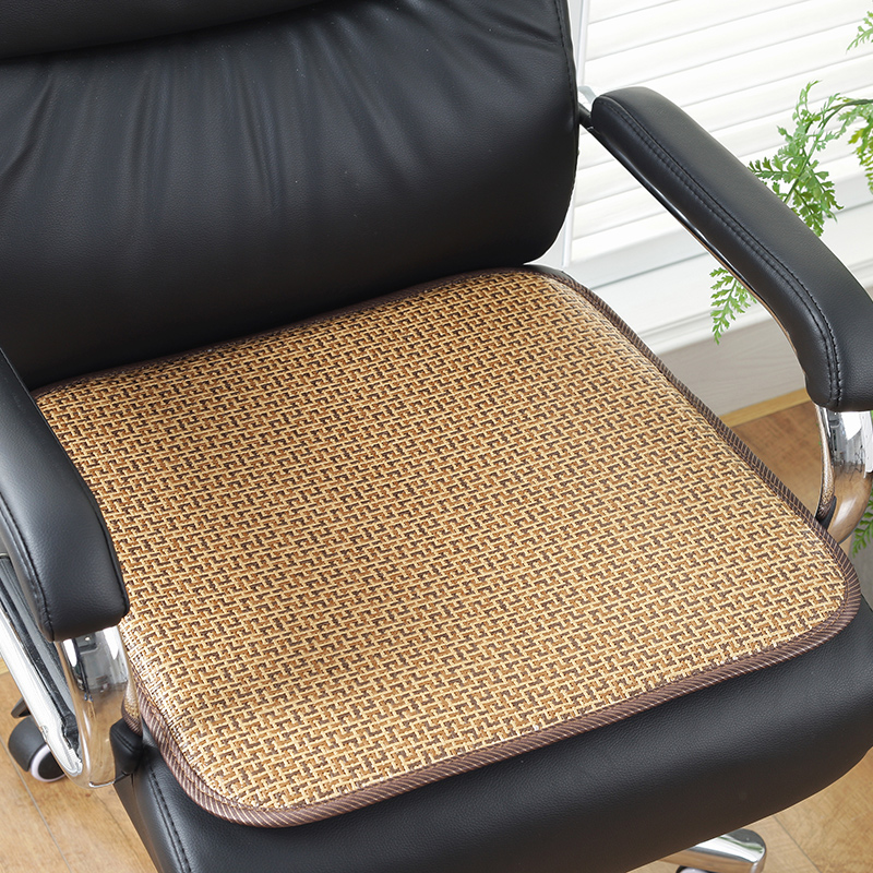 夏季木草加厚双面凉席椅子坐垫办公室座椅垫夏天透气电脑椅凉坐垫