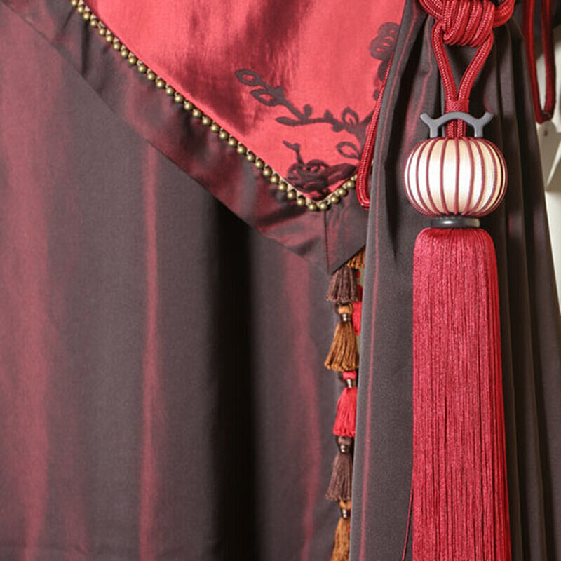 。魅力江南 新中式窗帘绑带绳流苏家居软装饰品搭配别墅样板间设