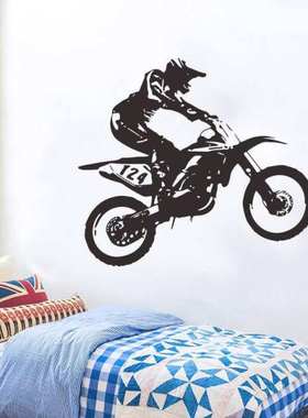摩托车机车赛车墙贴纸创意个性酷炫宿舍卧室墙壁装饰自粘墙面贴画