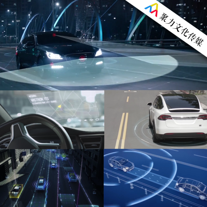 自动驾驶智慧交通智能汽车现代科技自动导航无人驾驶视频素材
