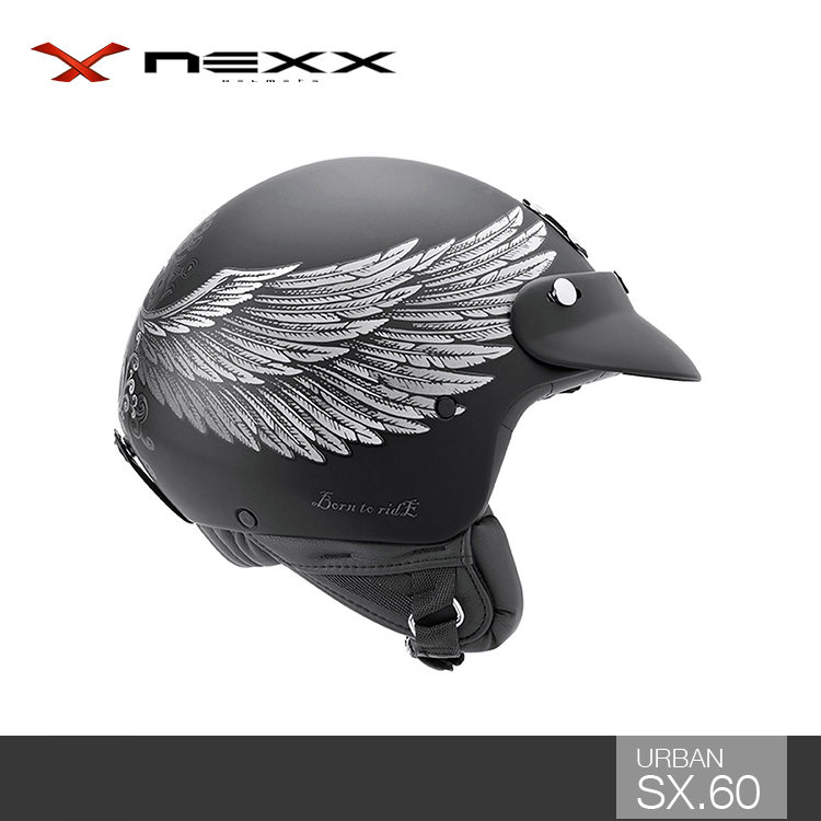 葡萄牙NEXX SX.60复古摩托车骑士头盔 哈雷鹰夏季男女款3/4半盔