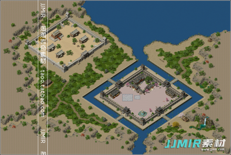 传奇地图 九龙城系列六 高清动态土城城池 地砖地图 含沙配置