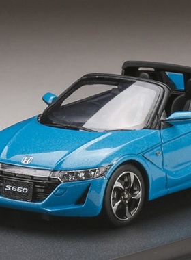 1/43 本田 Honda S660αPremium 珍珠海藍 樹脂開薘汽車模型擺件