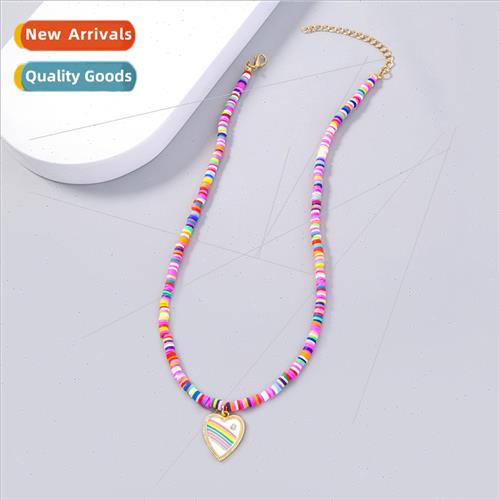 Summer new girls colorful soft ceramic collarbone chain  fas