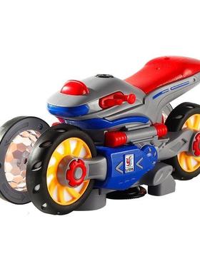 电动特技旋转摩托车儿童益智玩具1-2-3周岁小男孩4到5到6岁玩具