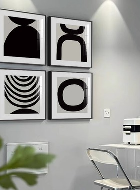 现代抽象客厅装饰画极简黑白艺术墙画小众简约高级感摆画餐厅挂画