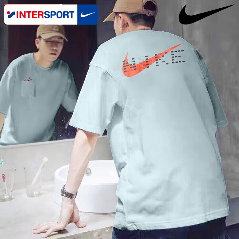 Nike耐克官方男子T恤夏季新款考试满分全对宽松纯棉短袖男HF6594