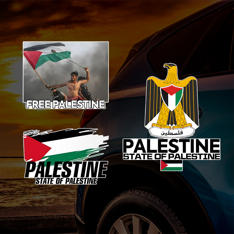 巴勒斯坦国家地理标志车贴车身后玻璃车尾电动摩托划痕遮挡装饰贴