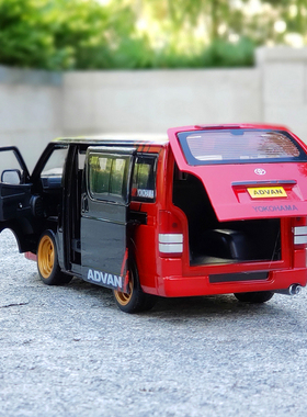 1:32丰田海狮MPV商务面包合金汽车模型开门回力玩具车仿真车摆件