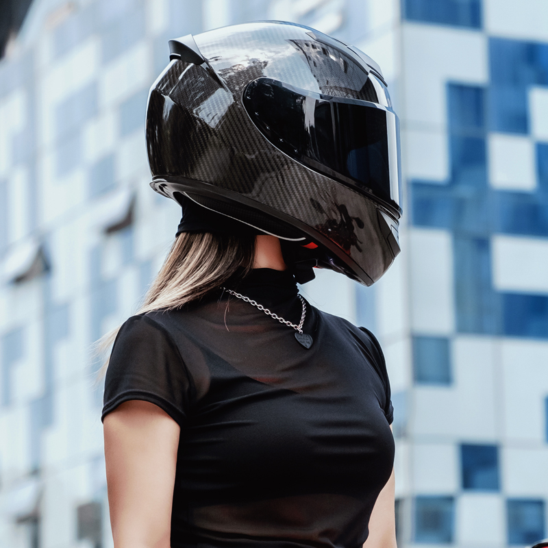 3c认证碳纤维全盔男摩托车头盔女冬季保暖机车安全帽蓝牙耳机一体