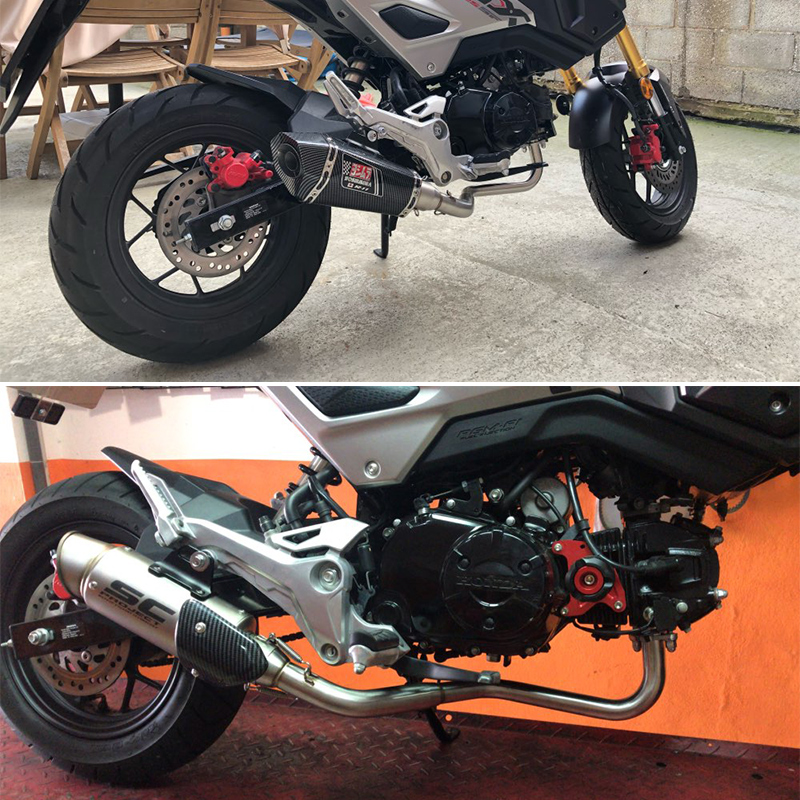 新品摩托车改装小怪兽卧缸小猴子机车MSX125回压改装小排量排气管