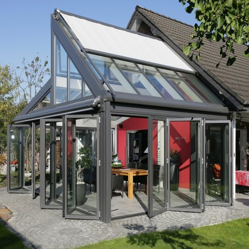雨棚铝合金阳光房定制别墅欧式玻璃房顶露台花园平顶院子天井幕墙