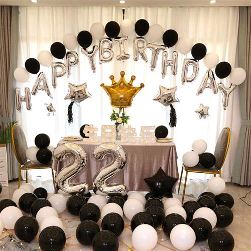 气球30岁老公过生日会场装饰用品爵熊派对场景布置创意主题背景墙