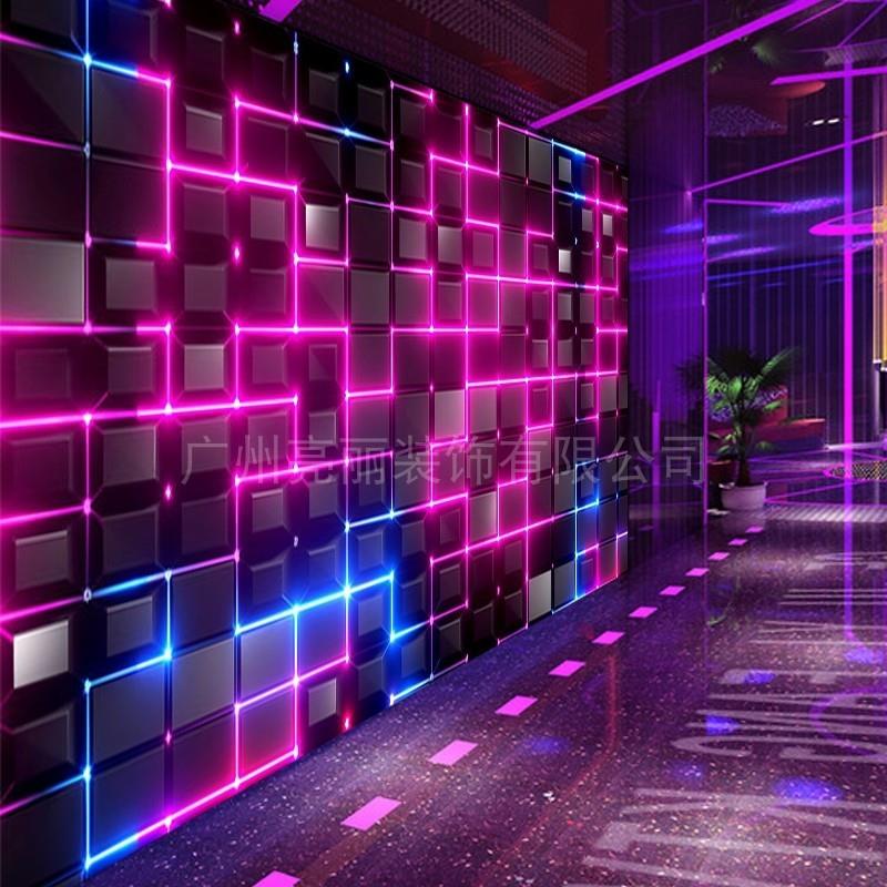KTV壁画仿发光科技感墙纸酒吧歌厅会所包厢走廊墙布无缝壁纸壁布