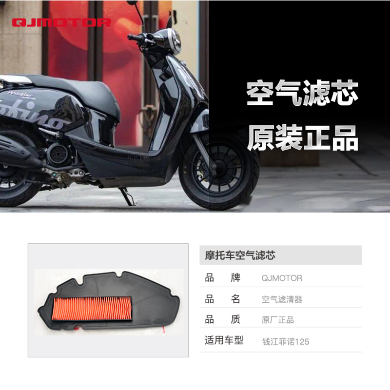 原厂钱江踏板摩托车菲诺125 QJ125T-2E空气滤芯滤清器空滤配件