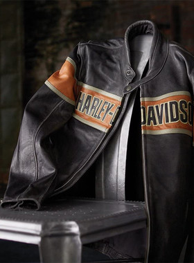Harley davidson哈雷机车服摩托车皮衣复古夹克外套男子骑行服