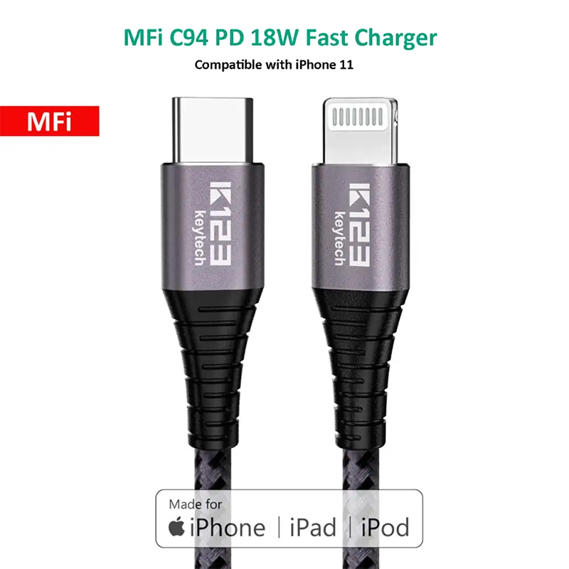 出老外！ C94 MFi认证PD快充线苹果14 13 12 11 pro max Ipad C to L 1M/2M数据线充电线4种颜色两种长度可选