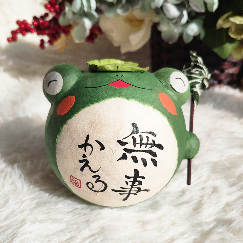 日式装饰小摆件日本龙虎作无事青蛙创意可爱办公桌汽车载手工礼物