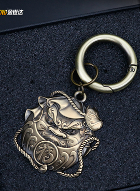 原创 日系创意达摩双面钥匙扣环挂件JDM钥匙链电动车摩托车钥匙圈