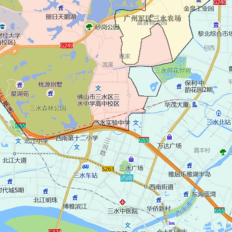 三水区地图1.1m2023年行政区划广东省佛山市JPG电子版图片