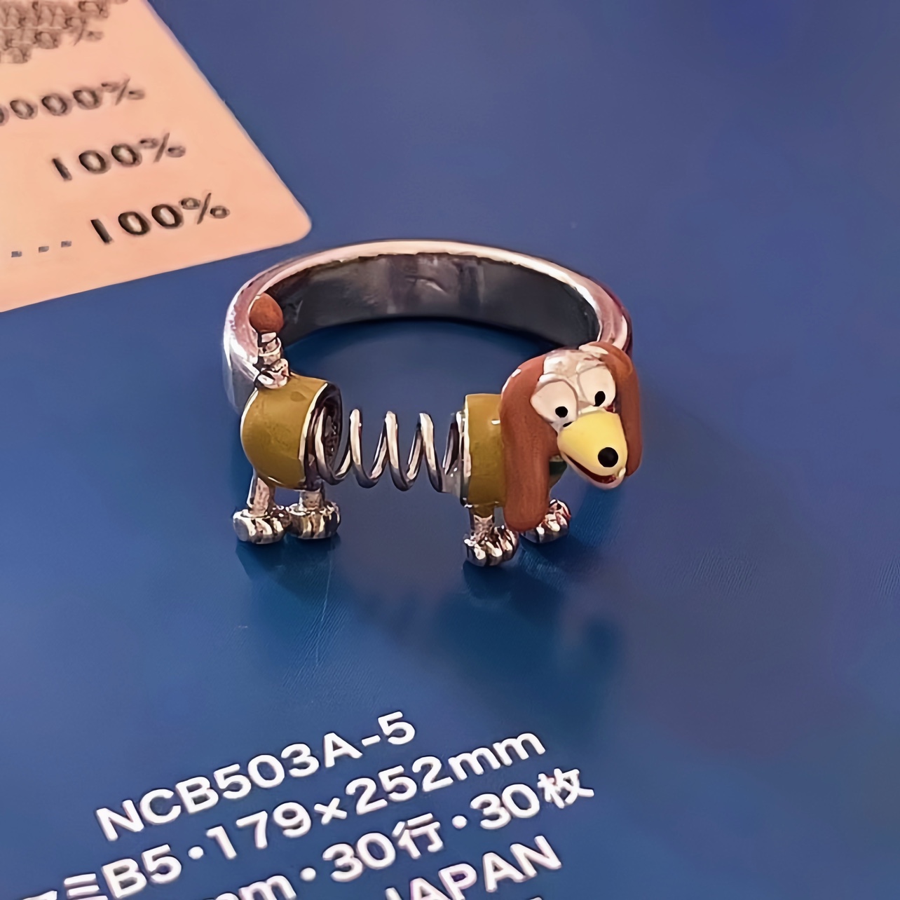 CHEALIMPID/.卡通弹簧狗狗可爱搞怪小众设计动物捣蛋创意潮流戒指