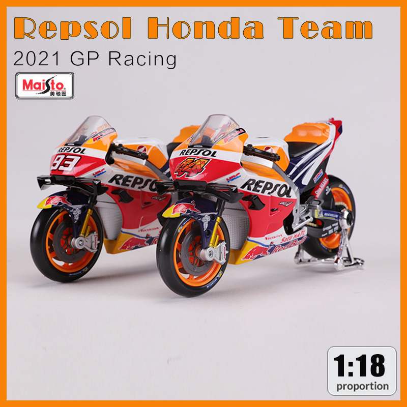 新款 1:18 Repsol Honda Team 本田摩托车赛车仿真合金模型