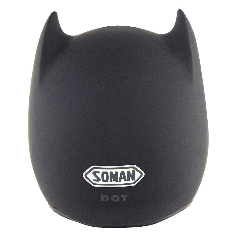 SOMAN摩托车电动车骑行安全头盔个性蝙蝠耳半盔SM560