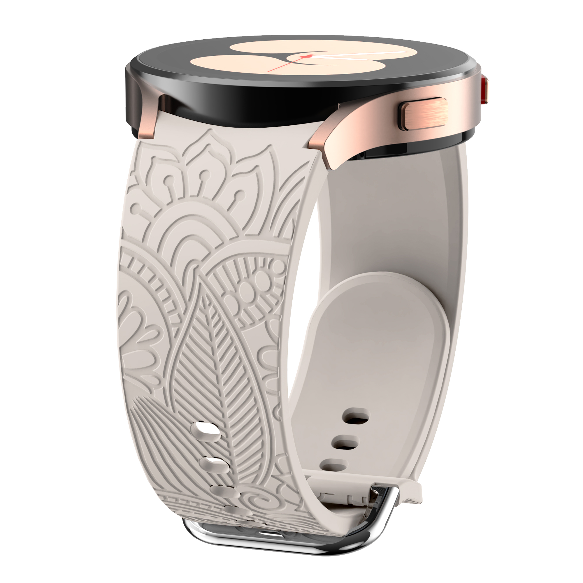 适用三星Galaxy watch456代镭雕花纹压花雕刻纹理硅胶手表带5pro
