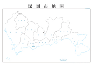 深圳市01地图定制行政区划水系交通地形卫星流域小区村界打印旅游